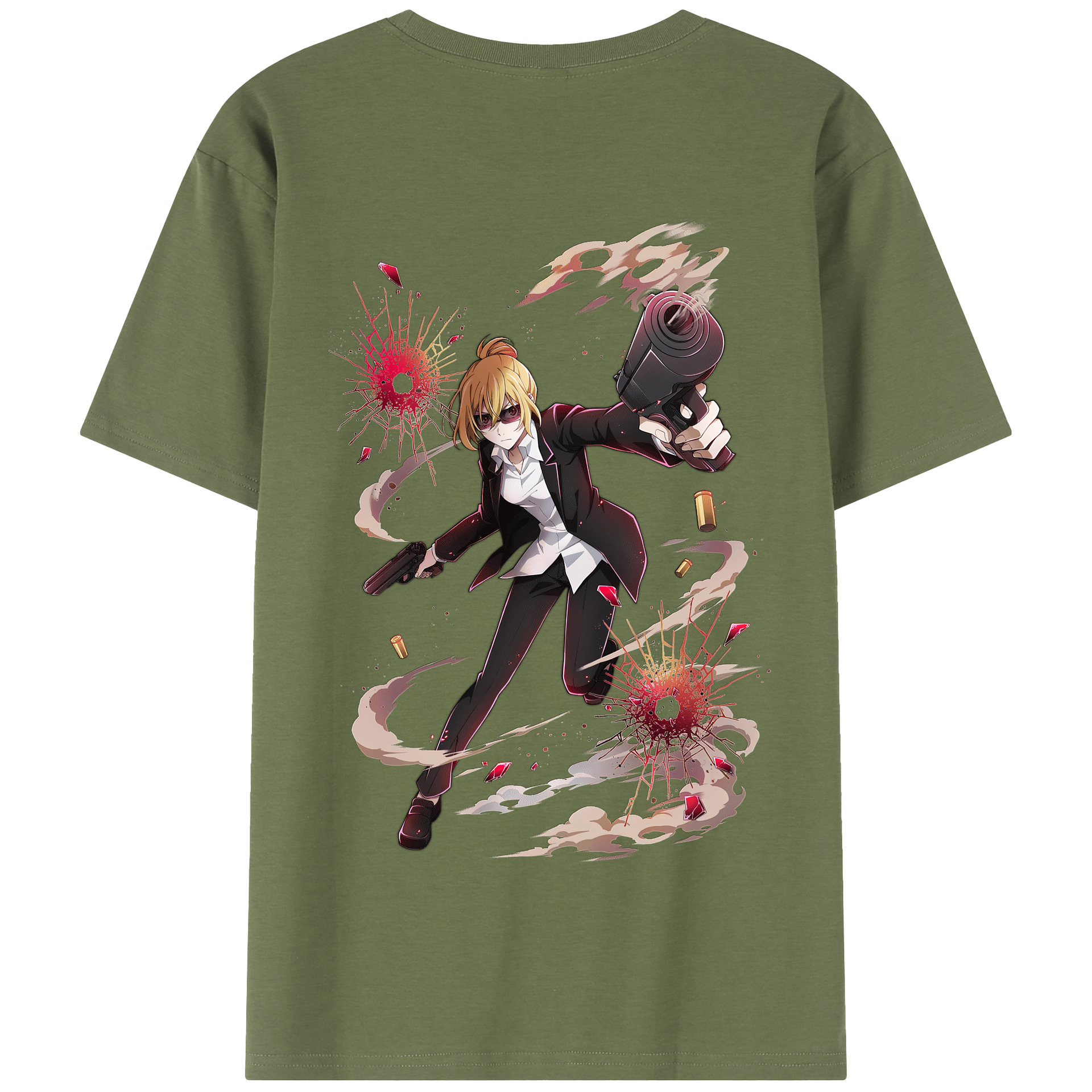 （画像用） 文豪ストレイドッグス Bungo Stray Dogs 綿100％半袖Tシャツ（背面プリント）